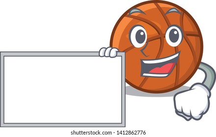 With board basket ball in the character shape