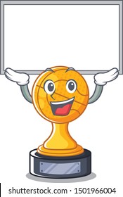 Up board basketball trophy isolated in the mascot