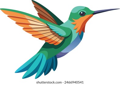 board billed hummingbird vector art illustration image 1