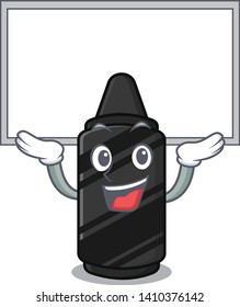 Up board black crayon in a cartoon wallet