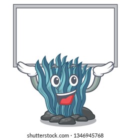 Up board blue seaweed in the shape mascot