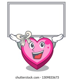 Up board box heart in shape of mascot