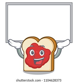 Up board bread with jam character cartoon