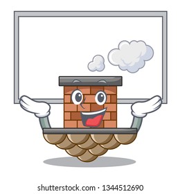 Up board brick chimney in the shape mascot