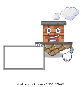 With board brick chimney in the shape mascot