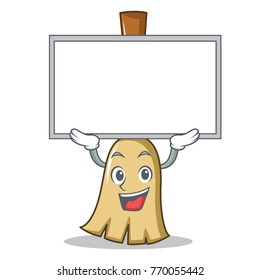 Up board broom character cartoon style