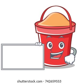 With board bucket character cartoon style