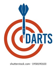 Board With Bullseye, Isolated Icon Of Dartboard With Arrow, Playing Game And Increasing Skills In Accuracy. Symbol Of Success And Achievement Of Desired Results. Strategy Vector In Flat Style