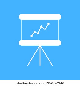 Board with business graph icon - vector