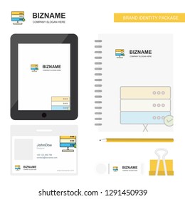 Board  Business Logo, Tab App, Diary PVC Employee Card and USB Brand Stationary Package Design Vector Template