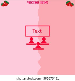Board business vector  icon. Strawberry Background.