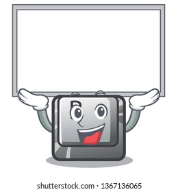 Up board button B installed on cartoon computer