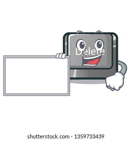With board button delete isolated with the character