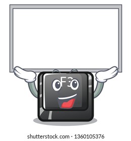 Up board button f3 isolated in the mascot
