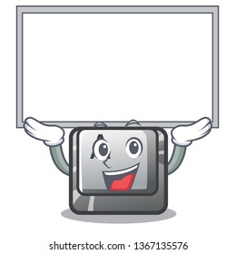 Up board button A isolated with the mascot