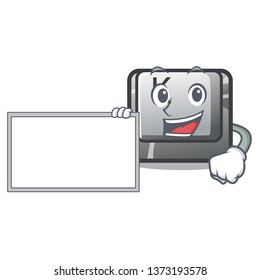 With board button K isolated with the mascot
