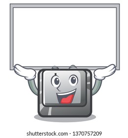 Up board button I on a keyboard mascot