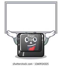 Up board button page up shape in cartoon