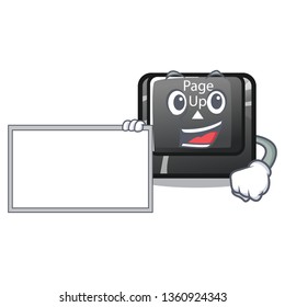 With board button page up shape in cartoon