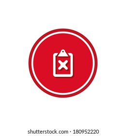 Board cancel icon, red circle background