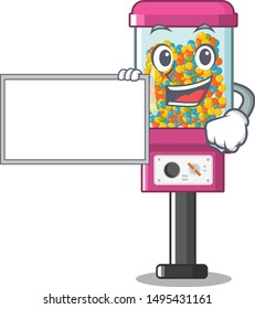 With board candy vending machine isolated in mascot