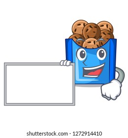 With board cartoon fried falafel is ready eat