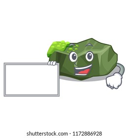 With board cartoon green rock sample of high grade
