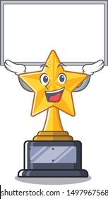 Up board cartoon star trophy in character drawer