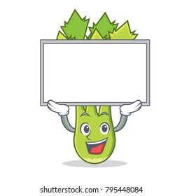 Up board celery character cartoon style