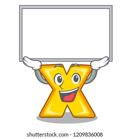 Up board character cartoon multiply sign for logo
