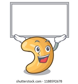 Up board character cashew nuts heap on cartoon