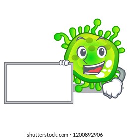 With board character microbe bacterium on the palm