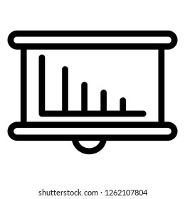 board with chart icon,outline style