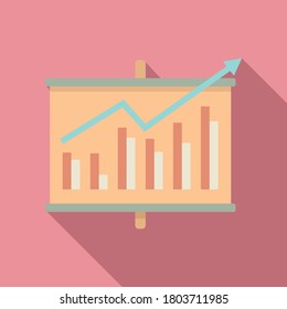 Board chart mission icon. Flat illustration of board chart mission vector icon for web design