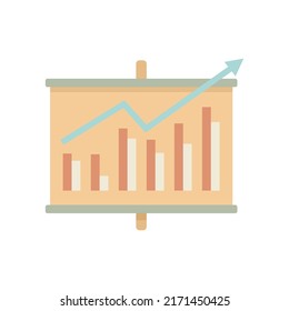 Board chart mission icon. Flat illustration of board chart mission vector icon isolated on white background