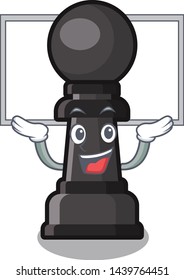 Up board chess pawn isolated with the cartoon