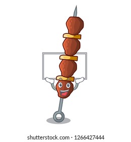 Up board chickin shish with sticks a cartoon