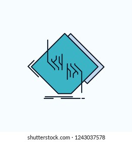 Board, chip, circuit, network, electronic Flat Icon. green and Yellow sign and symbols for website and Mobile appliation. vector illustration