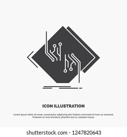 Board, chip, circuit, network, electronic Icon. glyph vector gray symbol for UI and UX, website or mobile application