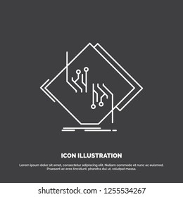 Board, chip, circuit, network, electronic Icon. Line vector symbol for UI and UX, website or mobile application