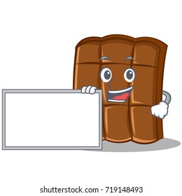 With board chocolate character cartoon style