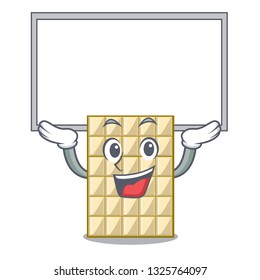 Up board chocolate white in the shape character