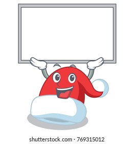 Up board Christmas hat character cartoon