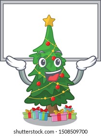 Up board christmas tree cartoon shape a character