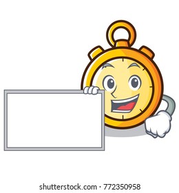 With board chronometer character cartoon style