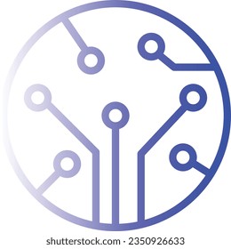 Digital Gradient Line Icon des Motherboards