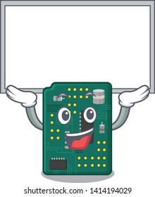Up board circuit board pcb isolated with mascot