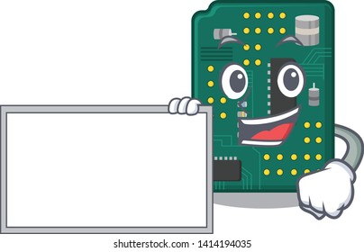 With board circuit board pcb isolated with mascot