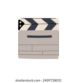 board clapperboard cartoon. cinema film, clap video, slate director board clapperboard sign. isolated symbol vector illustration