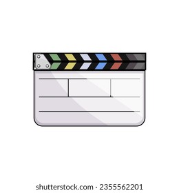 board clapperboard cartoon. production clapboard, clap clapperboard, action director board clapperboard sign. isolated symbol vector illustration